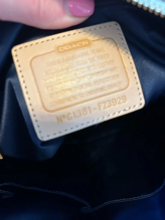 GUC Coach F23929 patchwork Daisy convertible striped Shoulder/crossbody bag - Picture 12 of 13